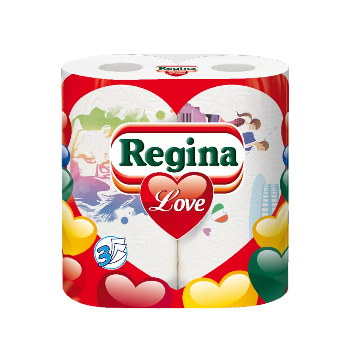 Regina Кухненска ролка Love Decorated, целулоза, трипластова, 175 g, 2 броя