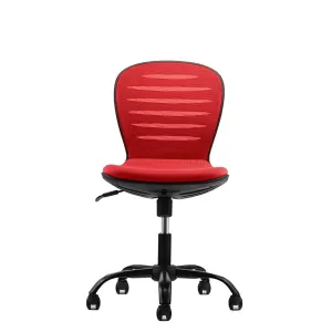 RFG Детски стол Flaxy Black, дамаска и меш, червена седалка, червена облегалка