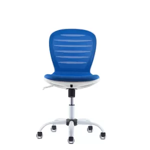 RFG Детски стол Flaxy White, дамаска и меш, синя седалка, синя облегалка