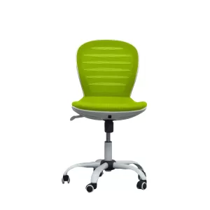 RFG Детски стол Flaxy White, дамаска и меш, зелена седалка, зелена облегалка