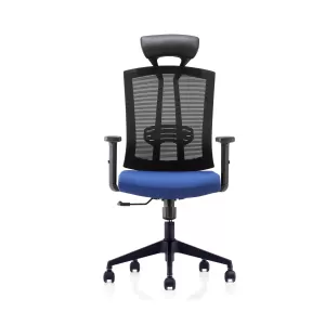 RFG Директорски стол Brixen HB, дамаска и меш, тъмно синя седалка, черна облегалка