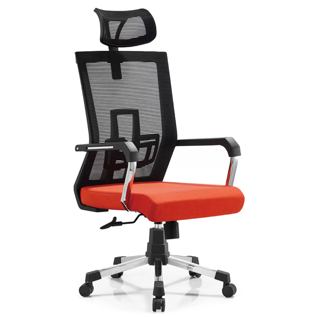 RFG Директорски стол Lucca HB, дамаска и меш, червена седалка, черна облегалка