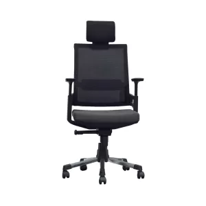 RFG Директорски стол Pissa HB, дамаска и меш, черна седалка, черна облегалка