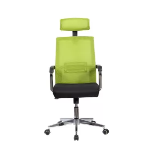 RFG Директорски стол Roma HB, дамаска и меш, черна седалка, светло зелена облегалка