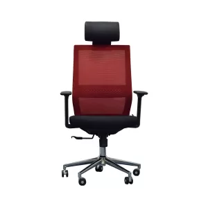 RFG Директорски стол Sky HB, дамаска и меш, черна седалка, червена облегалка