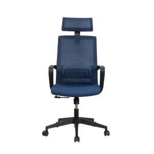 RFG Директорски стол Smart HB, дамаска и меш, тъмно синя седалка, тъмно синя облегалка