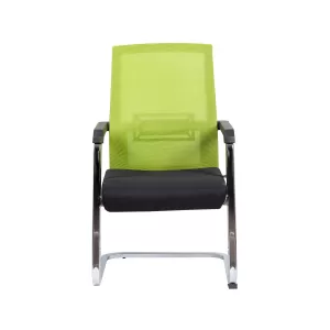 RFG Посетителски стол Roma M, дамаска и меш, черна седалка, светло зелена облегалка