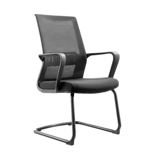 RFG Посетителски стол Smart M, дамаска и меш, черна седалка, черна облегалка