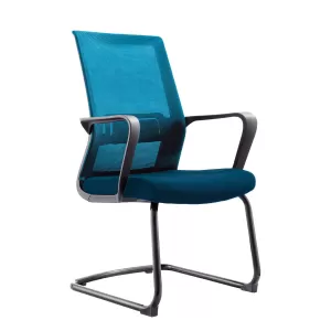 RFG Посетителски стол Smart M, дамаска и меш, тъмно синя седалка, тъмно синя облегалка