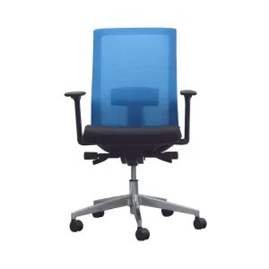RFG Работен стол Alcanto W, дамаска и меш, черна седалка, светло синя облегалка