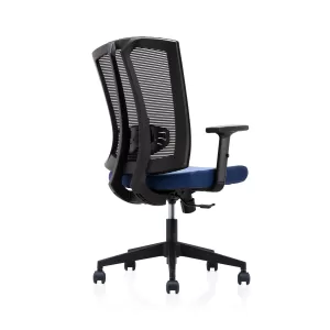 RFG Работен стол Brixen W, дамаска и меш, тъмно синя седалка, черна облегалка