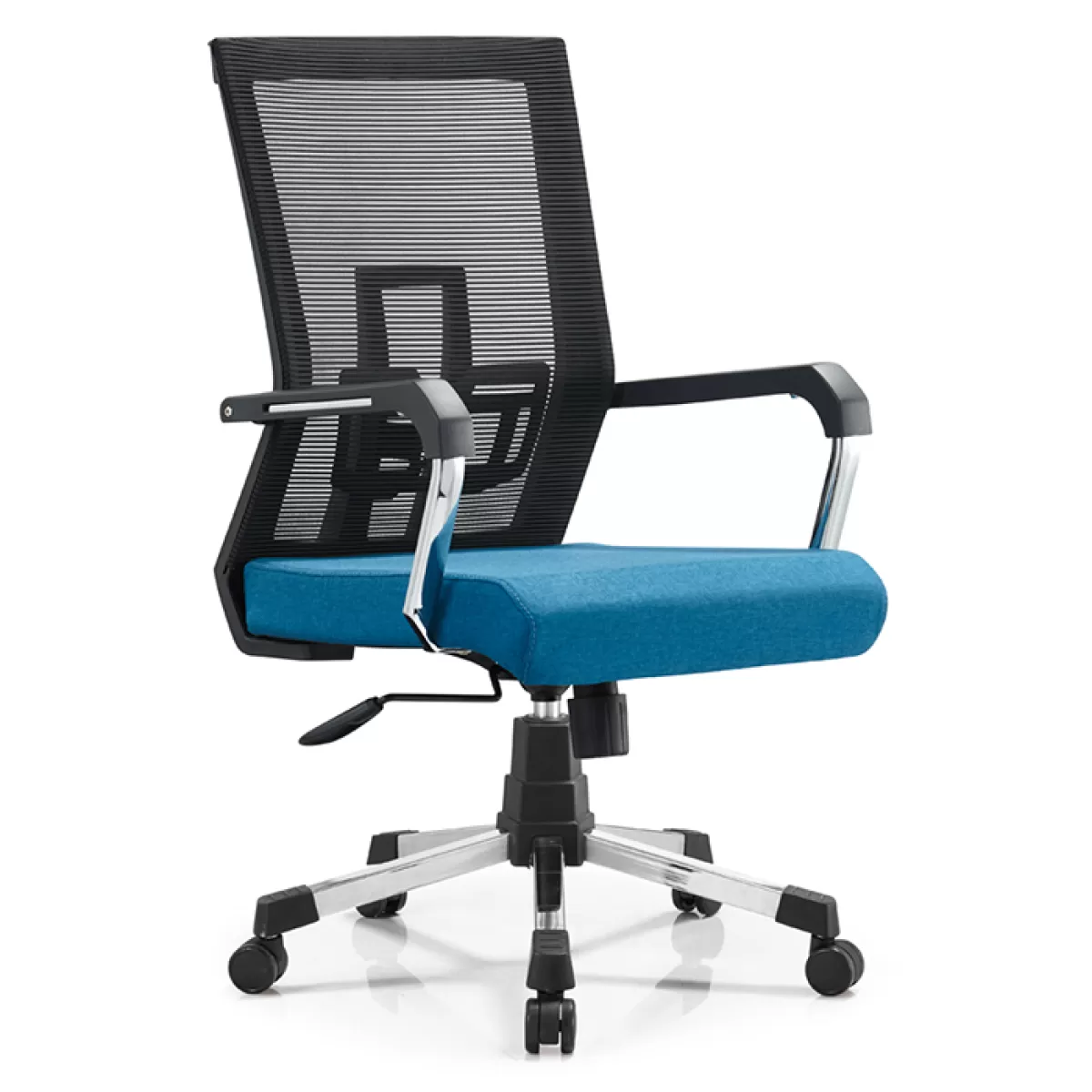 RFG Работен стол Lucca W, дамаска и меш, синя седалка, черна облегалка