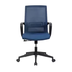 RFG Работен стол Smart W, дамаска и меш, тъмно синя седалка, тъмно синя облегалка