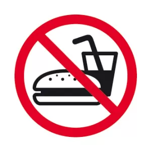 Самозалепващ знак Apli за стъкло Забранено с храна