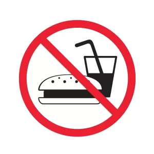Самозалепващ знак Apli Забранено влизането с храна