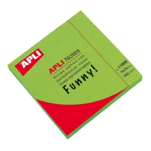 Самозалепващи листчета APLI Зелен неон 75х75 100 листа