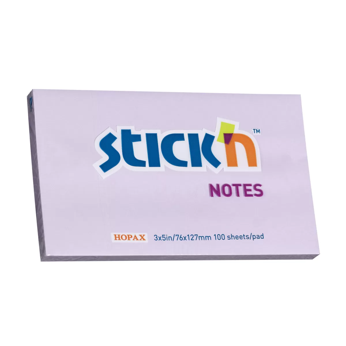 Stick'n Самозалепващи листчета, 76 x 127 mm, 100 листа, пастелнолилаво