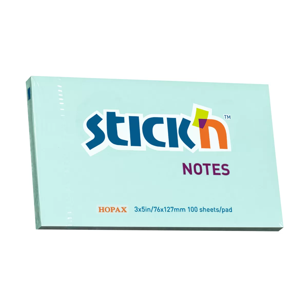 Stick'n Самозалепващи листчета, 76 x 127 mm, 100 листа, пастелносиньо