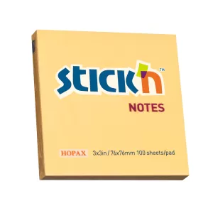 Stick'n Самозалепващи листчета, 76 x 76 mm, пастелни, оранжеви, 100 листа