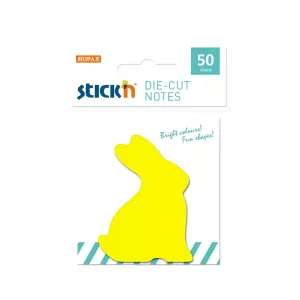 Stick'n Самозалепващи листчета Заек, 60 x 50 mm, жълти, 50 листа
