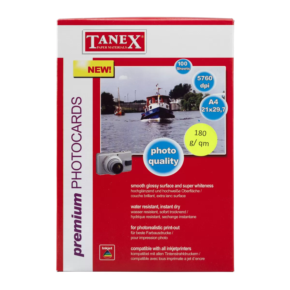 Tanex Фото хартия, 10 x 15 cm, 180 g/m2, гланц, 100 листа