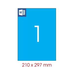 Tanex Самозалепващи етикети, A4, 210 x 297 mm, сини, 25 листа