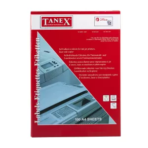 Tanex Самозалепващи етикети, A4, 22 x 12 mm, заоблени ъгли, 100 листа