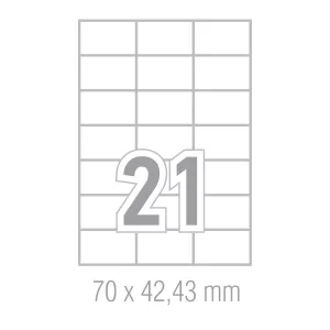 Tanex Самозалепващи етикети, A4, 70 x 42.43 mm, прави ъгли, 100 листа