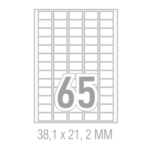 Tanex Самозалепващи етикети, A4, A4, 38.1 x 21.2 mm, прави ъгли, 25 листа