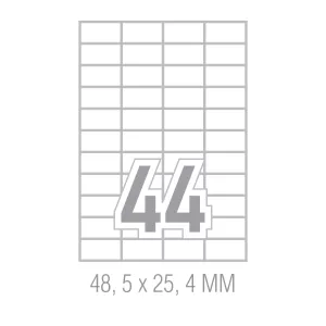 Tanex Самозалепващи етикети, A4, A4, 48.5 x 25.4 mm, прави ъгли, 100 листа