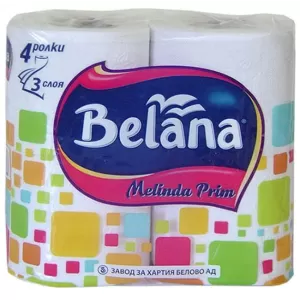 Тоалетна хартия Belana Melinda Prim трипл.4 бр.