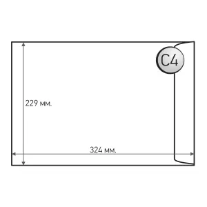 Top Office Пощенски плик, C4, 229 x 324 mm, хартиен, със самозалепваща лента, бял, 250 броя