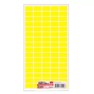 Top Office Самозалепващи етикети за цени, 12 x 22 mm, жълти, 800 броя