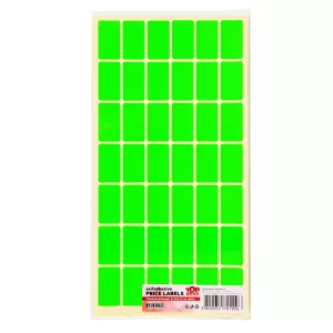 Top Office Самозалепващи етикети за цени, 17 x 30 mm, зелени, 420 броя