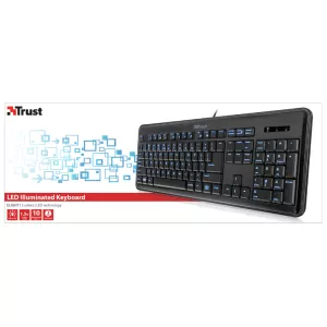 Trust Клавиатура 17364, USB, с подсветка